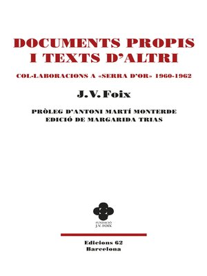 cover image of Documents propis i Texts d'altri